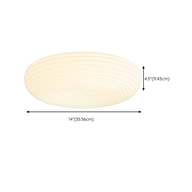 Modern Metal LED Flush Mount Circle Shape Ceiling Light with Plastic Shade for Living Room