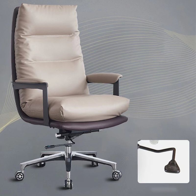 Contemporary Office Chair Adjustable Seat Height Leather Leather Executive Chair