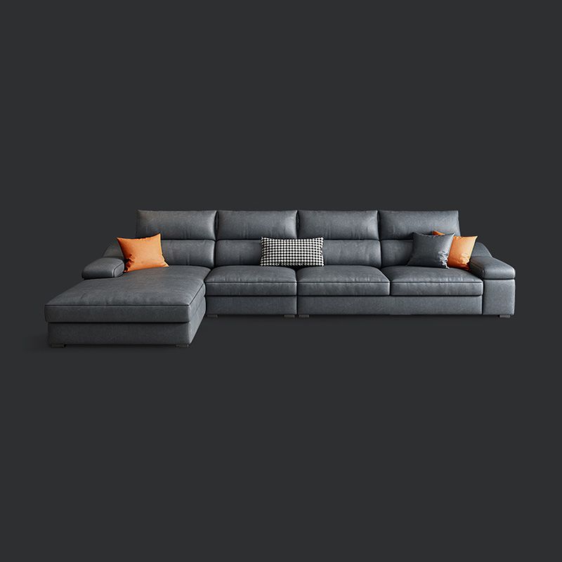 125.98"L x 68.9"W x 35.43"H Modern 5-Seat Fabric Sofa Cushion Back Sectional with Storage