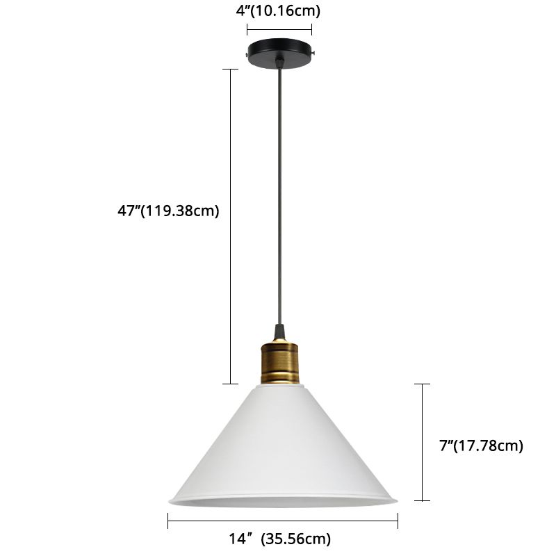 Metaal taps toelopend hangende licht Noordse moderne stijl 1 lichte restaurant plafond hanglamp