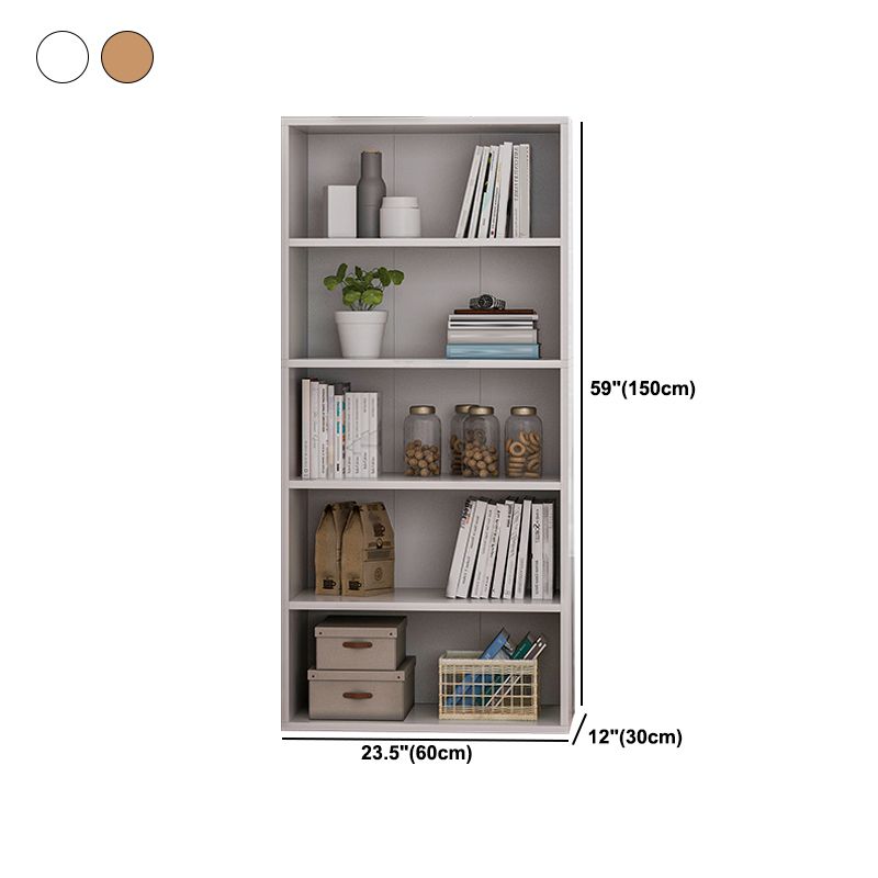 Contemporary Engineered Wood Book Shelf Closed Back Shelf Bookcase for Study Room