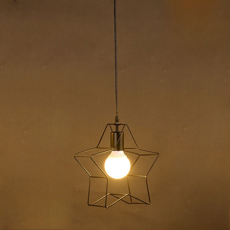 Star Shape Industrial Style Bulb Pendant Lighting for Sitting Room Coffee Shop