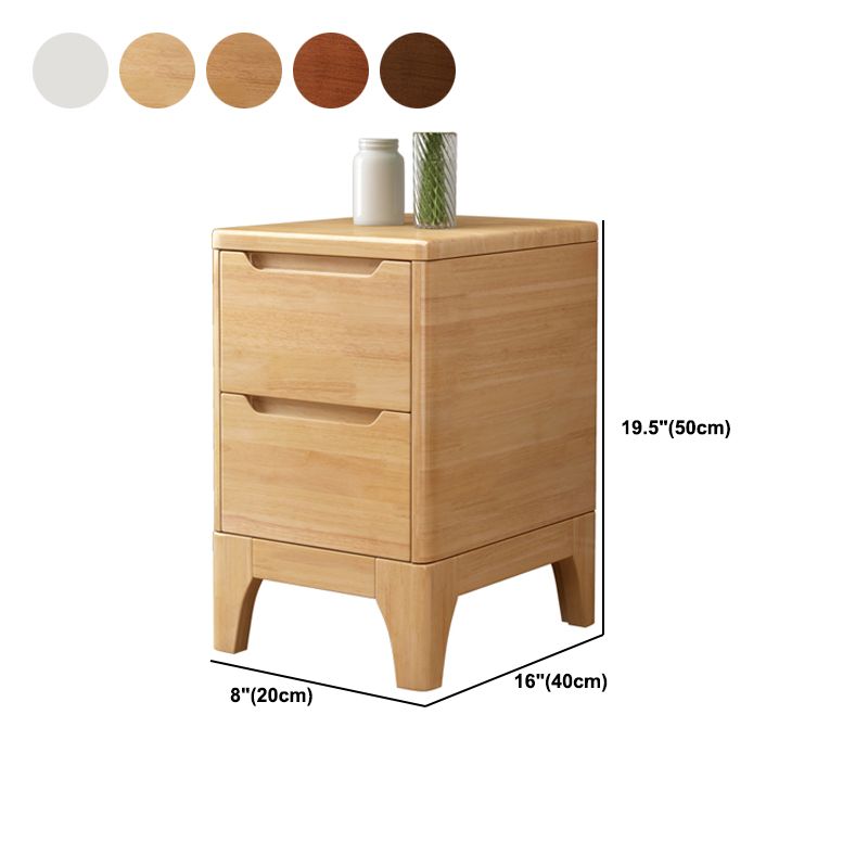 2 Drawer Nightstand with Legs 20" Tall Wood Accent Table Nightstand