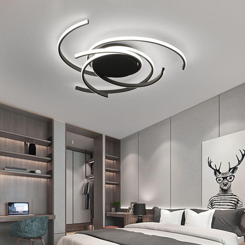 Metal Shaded Ceiling Flush Mount Light Minimalist Style LED Ceiling Mounted Fixture