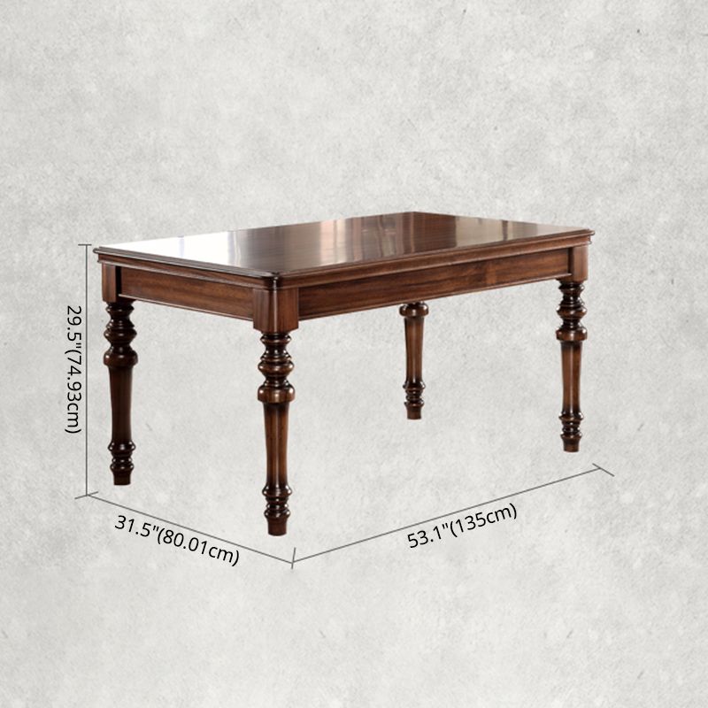 Traditional Style Solid Wood Dining Set with Rectangle Shape Table Table and 4 Legs Base