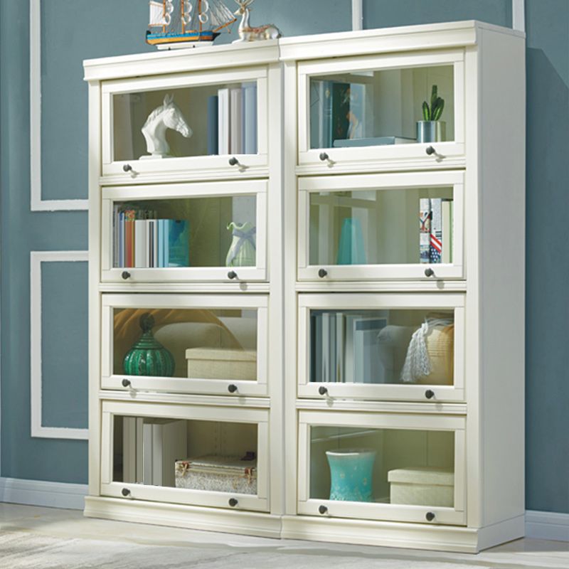 Wooden Standard Bookcase Modern Style Closed Back Vertical Bookshelf