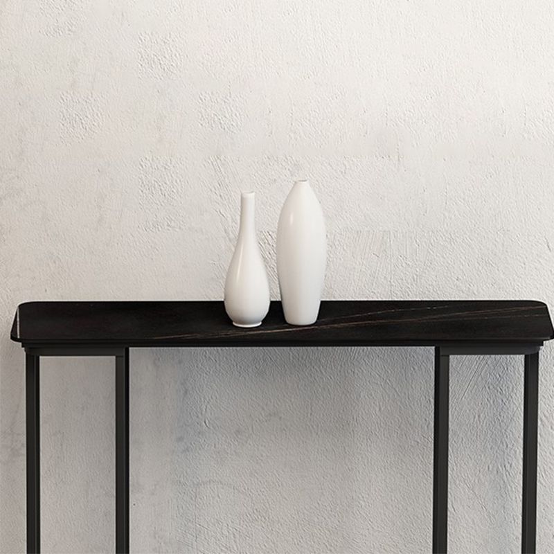 Modern Accent Table with Black Sled Base Console Table for Hall