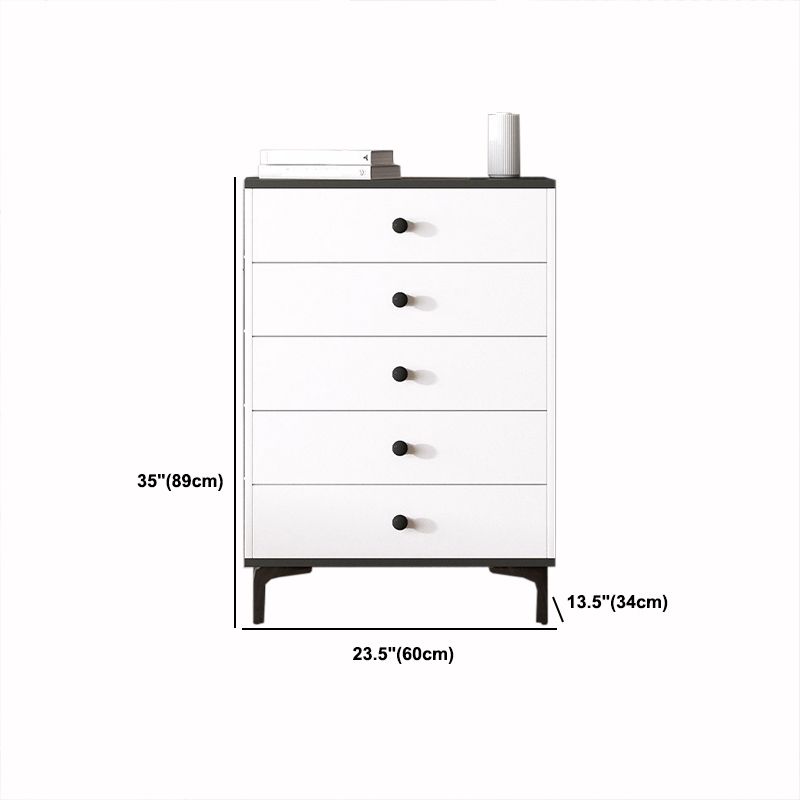 Contemporary Matte Finish Dresser Bedroom Wood Storage Chest with Metal Feet