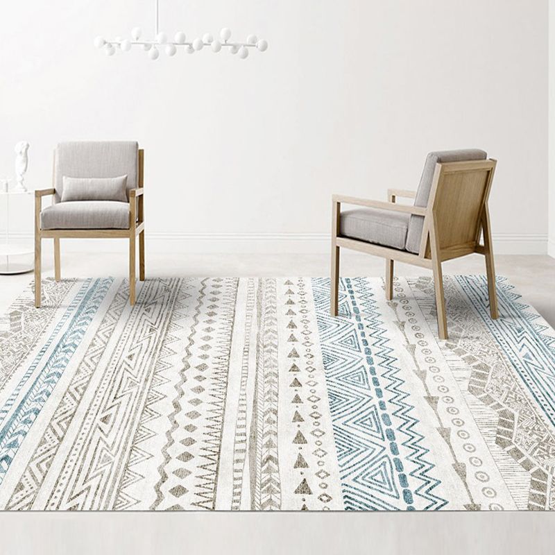 Tapis de nostalgie multicolore Polyester Southwestern Print Area Tapis de soins faciles pour le salon