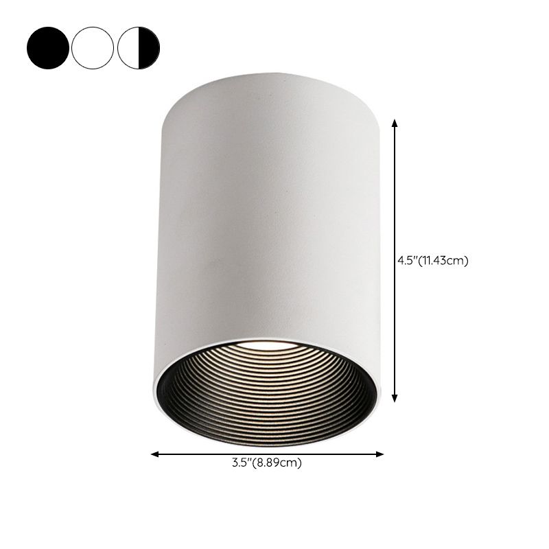 Contemporary Cylinder Shape Ceiling Light with Aluminum Shade for Bedroom