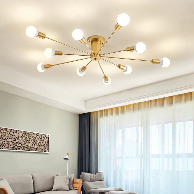 Industrial Ceiling Light Creative Semi-flush Mount Light Fixture for Sitting Room