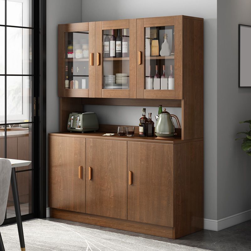 Contemporary Style Buffet Sideboard Wood Buffet Stand with Cabinets