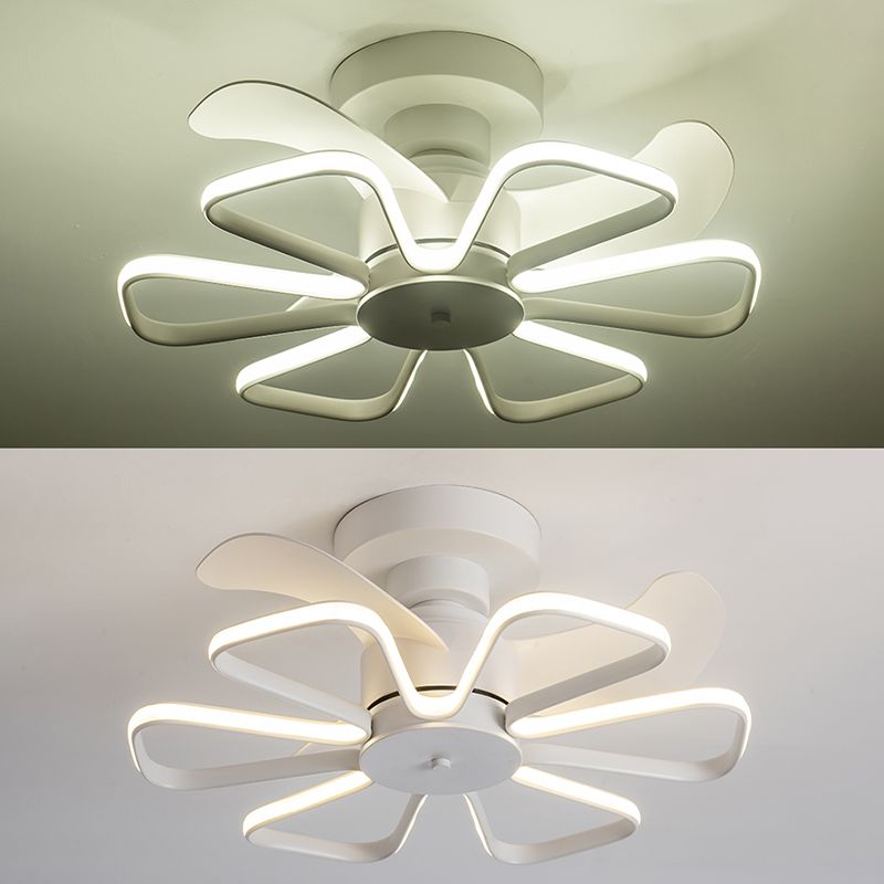 Geometric Shape Metal Ceiling Fans Modern Multi-Lights Ceiling Fan Lamp Fixture