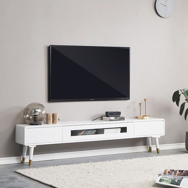 Scandinavian TV Console Solid Wood TV Media Console with Drawers