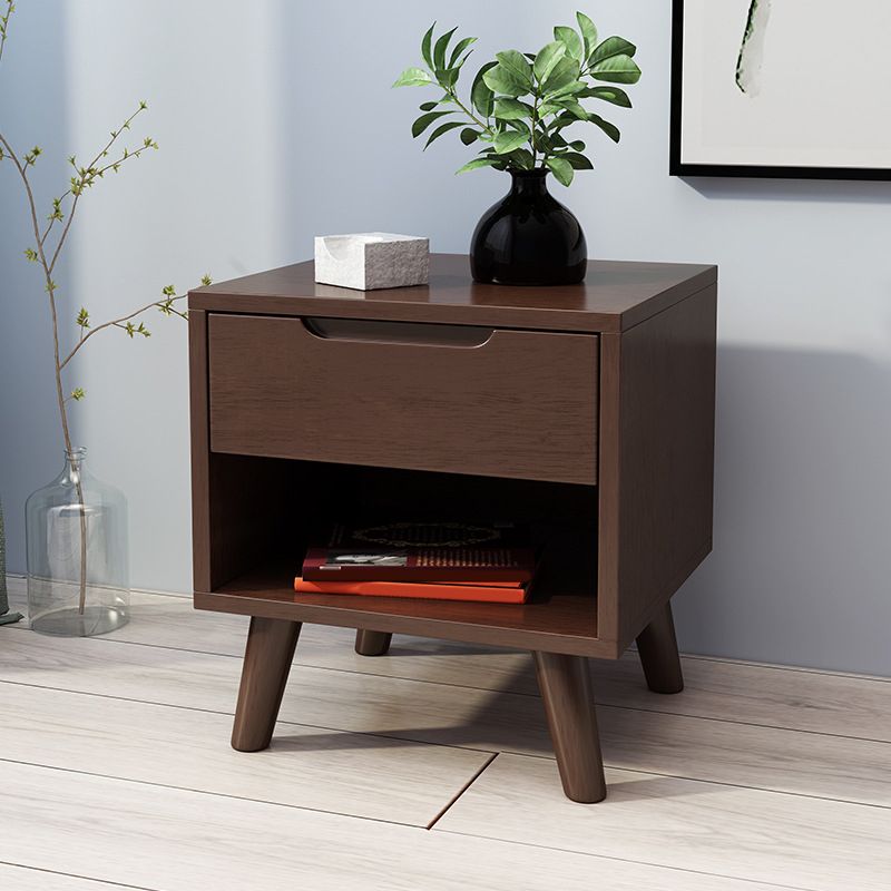 Contemporary Drawer Storage Accent Table Nightstand 19.68" Tall Bed Nightstand