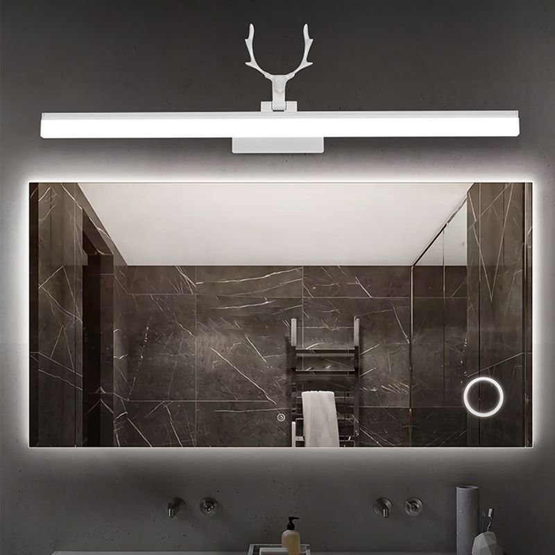 Linear Contemporary Style Vanity Light Metal 1 Light LED Mirror Light for Bathroom