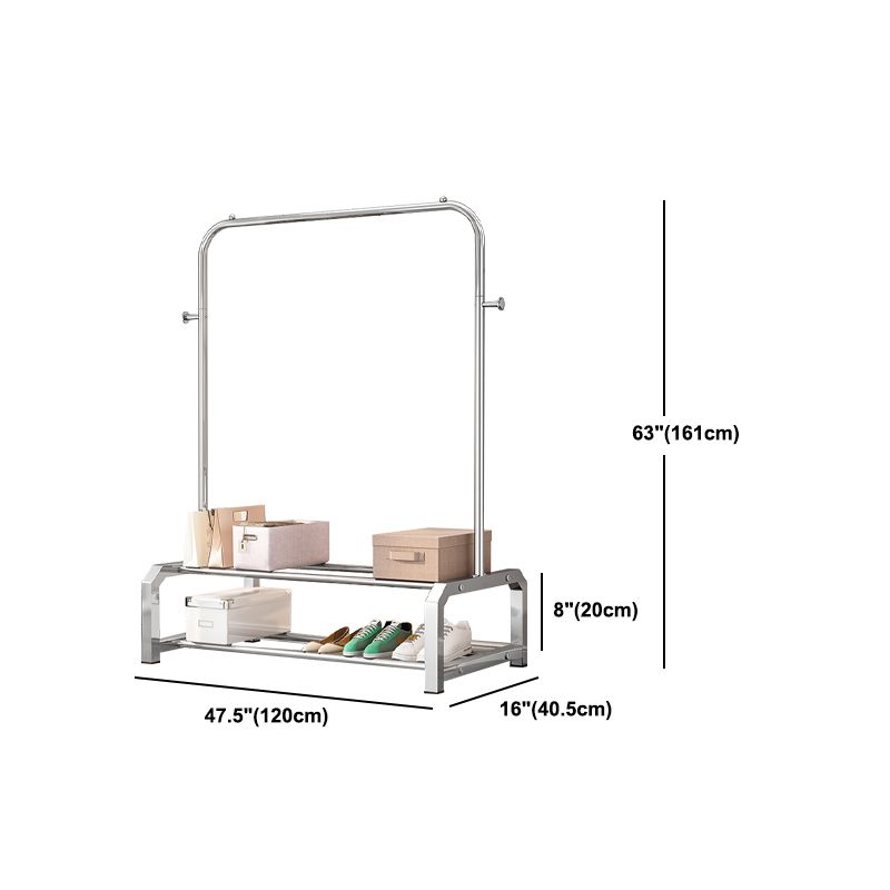 Contemporary Entryway Kit Metal Free Standing Hooks Shelving Included Hall Stand