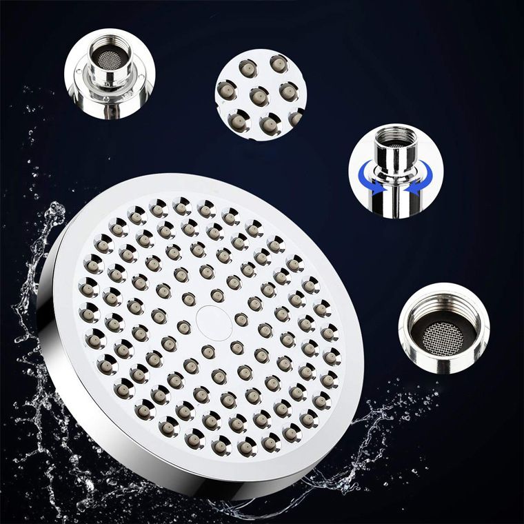 Modern Dual Shower Head Square High Arch Shower Head Combo in Silver