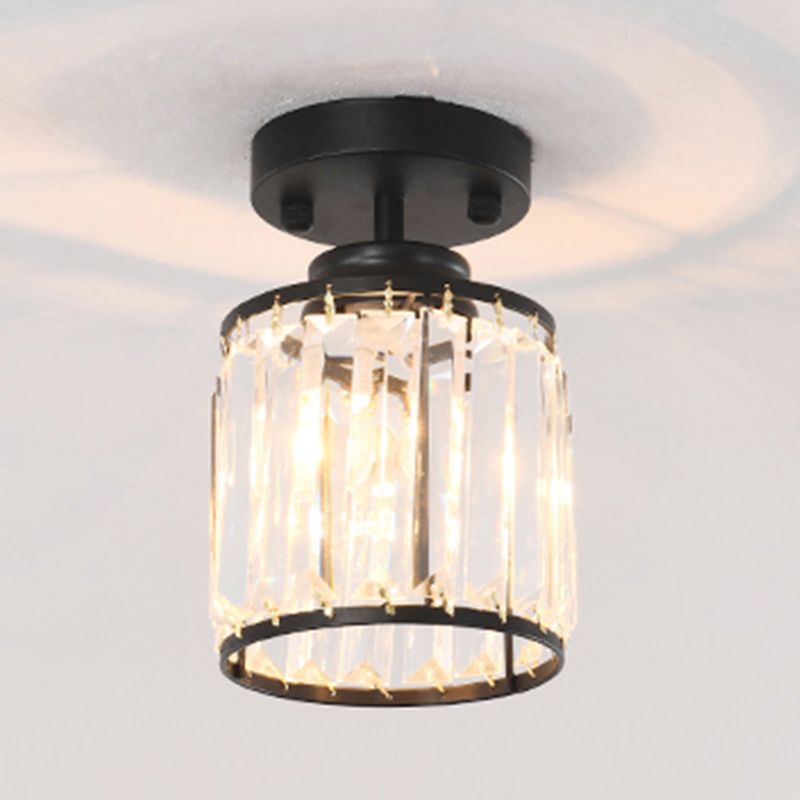 Cylinders Modern Flush Mounted Ceiling Lights Crystal Lighting Fixture for Living Room Foyer