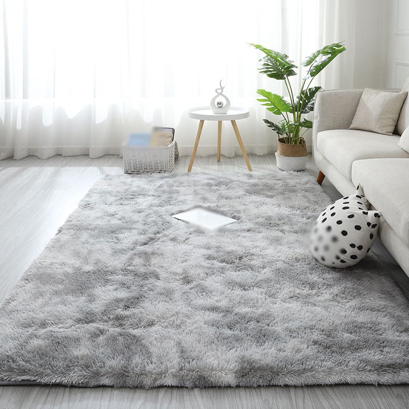 Minimalist Carpet Tie Dye Print Modern Polyester Carpet Non-Slip Backing Shag Rug for Living Room