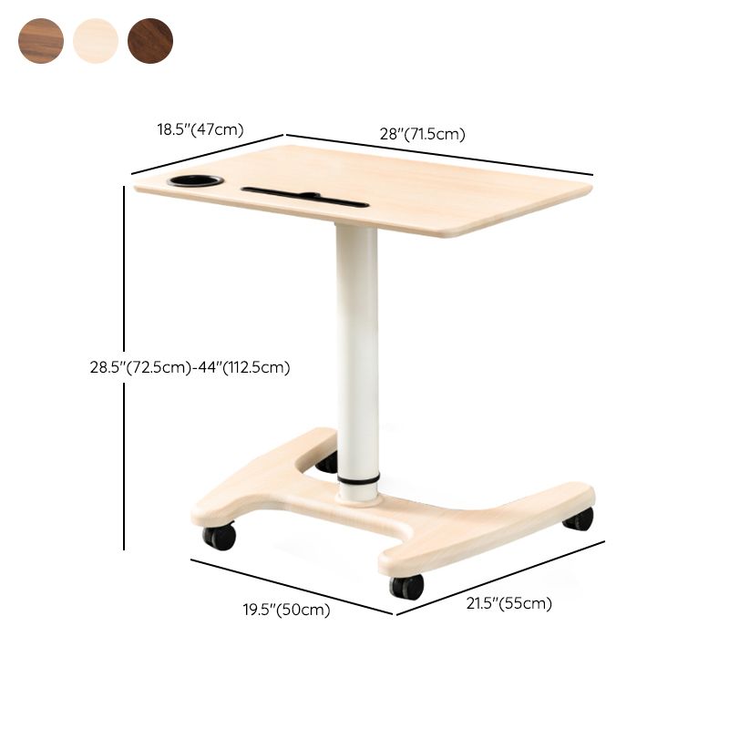 Rectangular Shaped Standing Desk Reversible Brown/Natural Writing Desks for Office