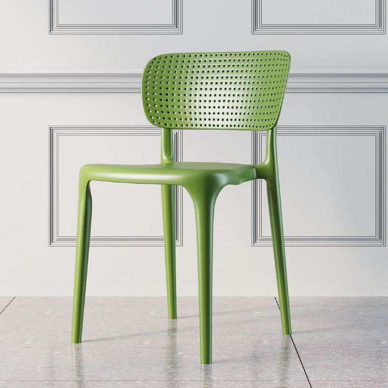 Contemporary Plastic Armless Chair Open Back Kitchen Room Chair