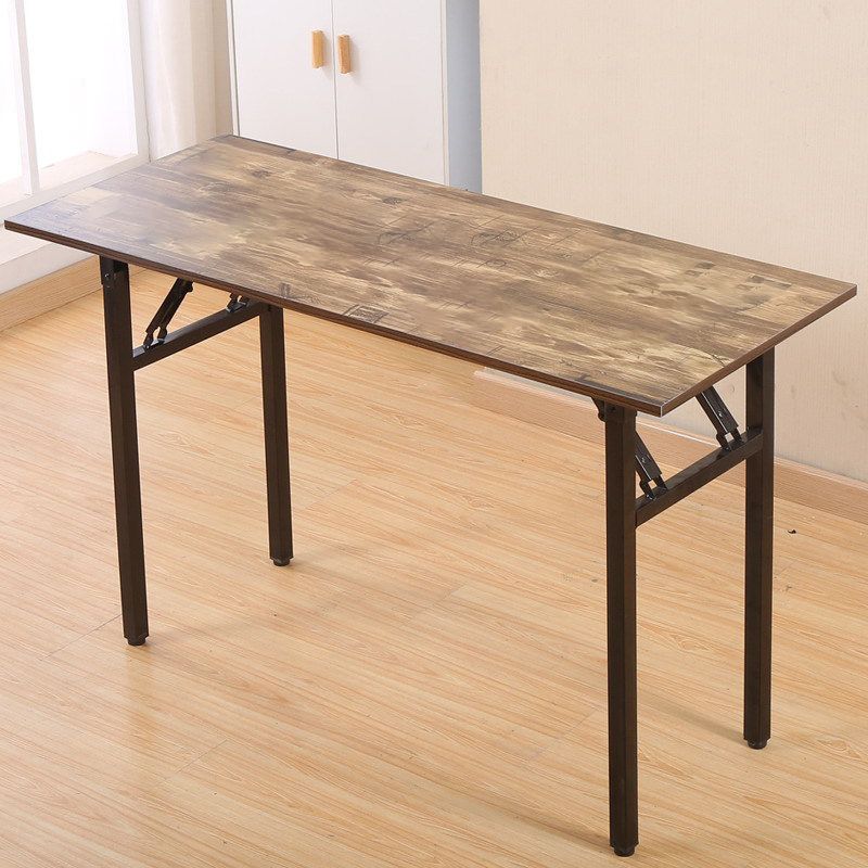 Industrial Rectangular Writing Desk Brown Wooden Office Desk