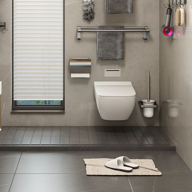 Contemporary Bathroom Hardware Set Gray Aluminum Bathroom Accessory Kit