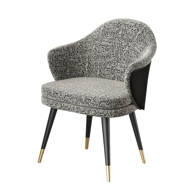 Glam Style Dining Chair Upholstered Dining Armchair for Indoor