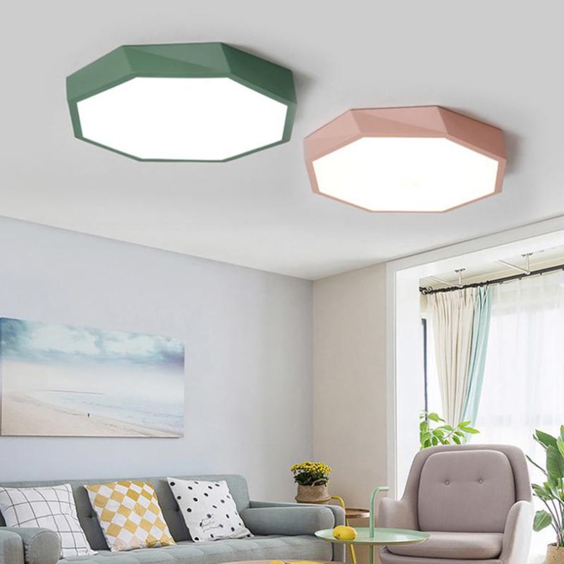 Modern Style Geometry Shape Ceiling Lamp Metal 1 Light Ceiling Lighting for Living Room