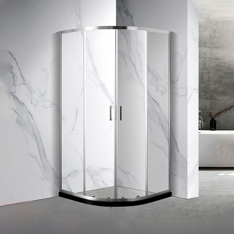 Bathroom Shower Enclosure Clear Glass Gray Corner Shower Stall