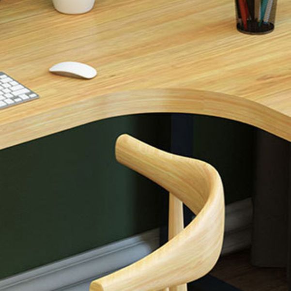 Metal and Wooden Writing Desk Industrial L-Shape Office Desk for Office