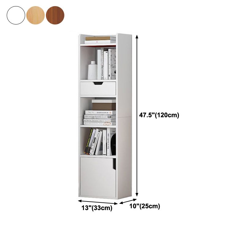 Vertical Shelf Bookcase With Shelves Closed Back Bookshelf for Office