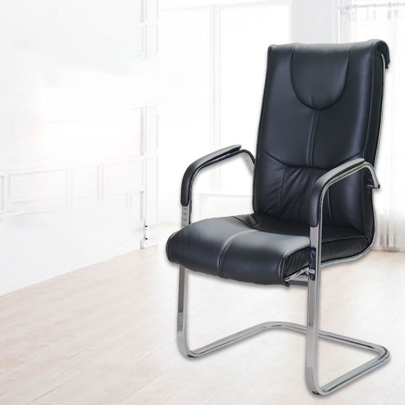 Modern Computer Chair Fixed Arms Chair High Back Leather Chair