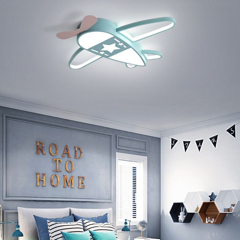 Propeller Piano Bambino Camera LED Flush Montaggio Lampada Acrilico Superficie Soffitto Luce