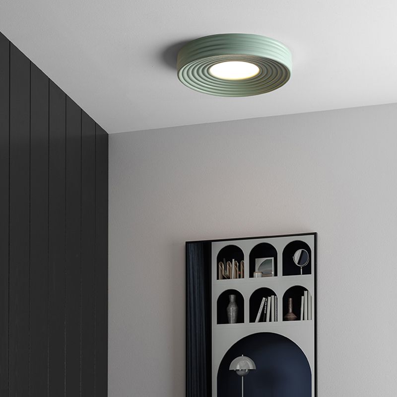 Modern Ceiling Light LED Round Ceiling Mount Light with Metal Shade for Bedroom