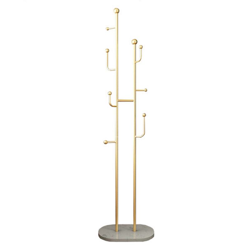 Nordic Free Standing Metal Coat Rack Marble Bottom for Living Room