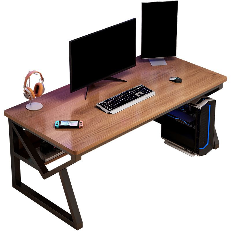 Wooden Office Desk Antique Finish Modern Computer Desk with Metal Legs