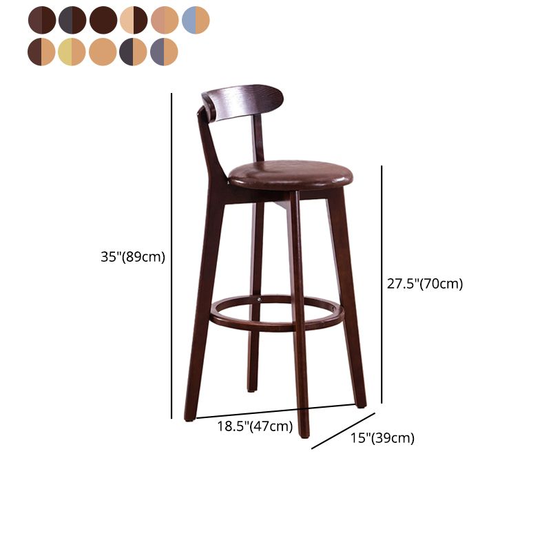 Contemporary Beech Low Back Home Stool Matte Finish Upholstered Bar Stools