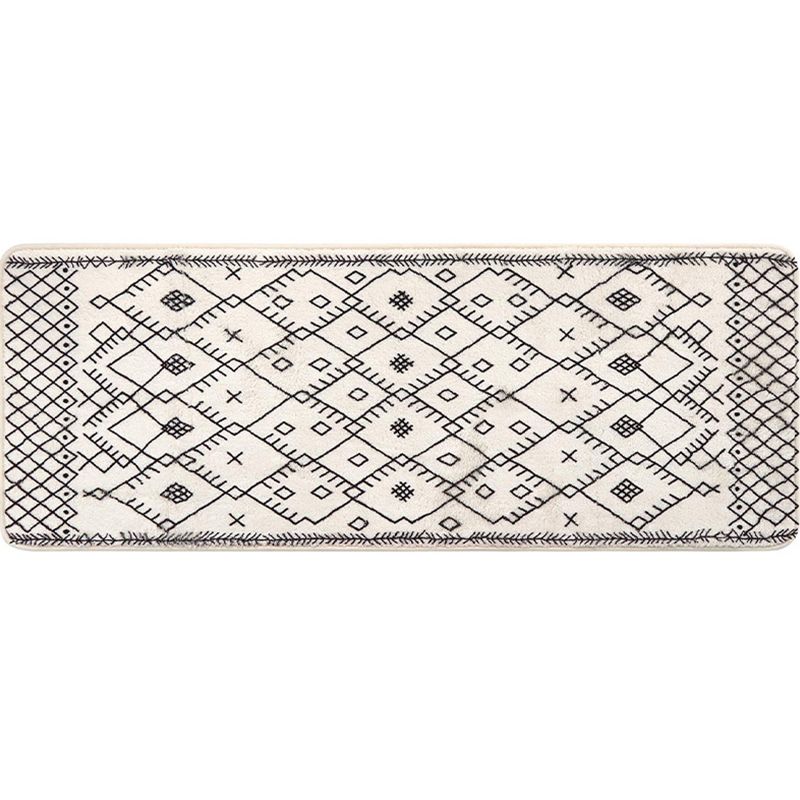 Tappeto a tappeto geometrico bianco lana di lana boho tappeto facile care per animali domestici tappeto interno lavabile per la camera da letto