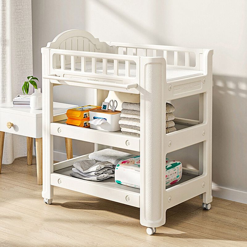 Modern Plastic Baby Changing Table Arch Top Changing Table With Shelf