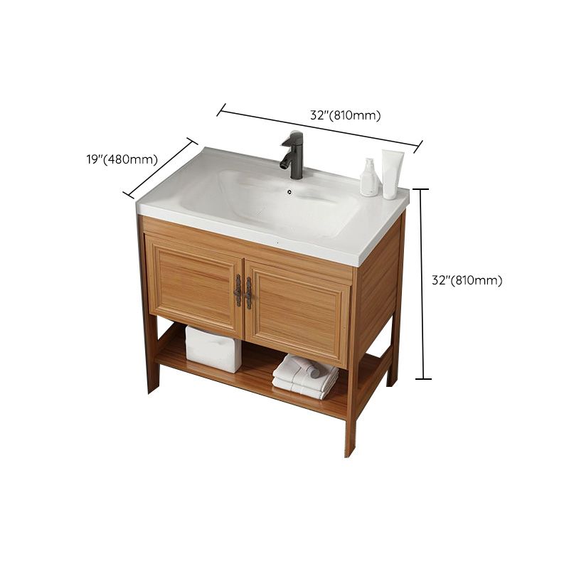 Contemporary Vanity Sink Wooden Mirror Cabinet Bathroom Space Saver Vanity