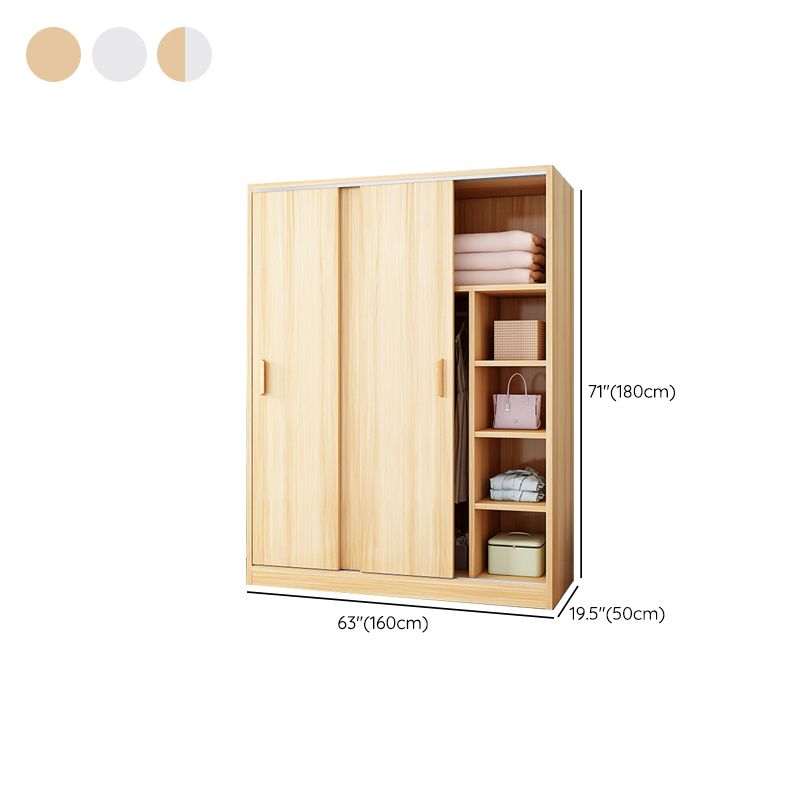 Manufactured Wood Kids Closet Modern Style Shelved Wardrobe Closet with Garment Rod