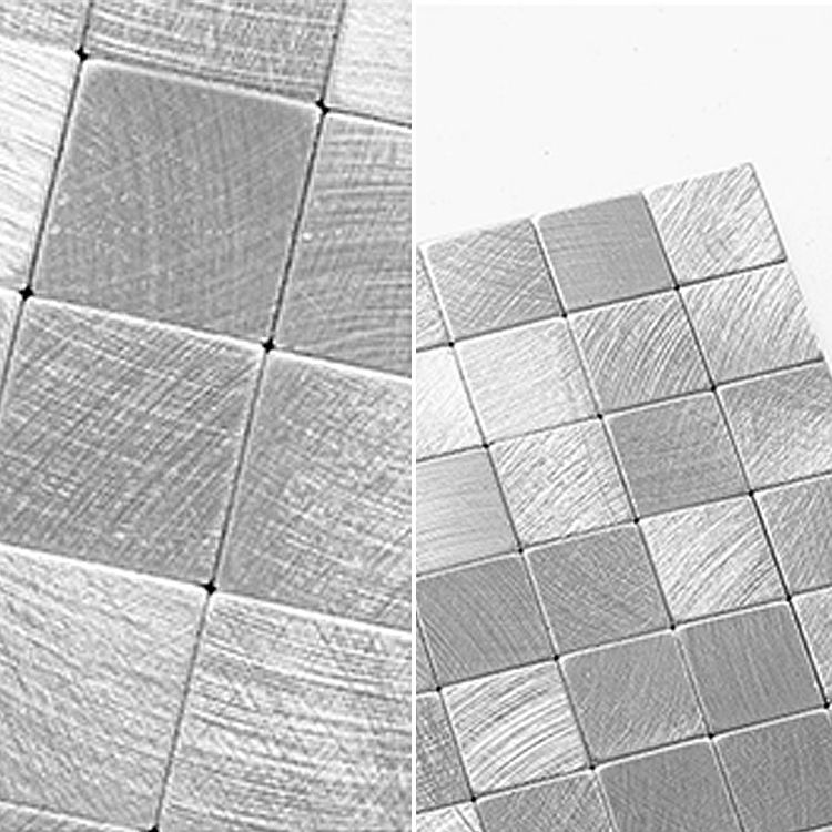 Mosaic Tile Wallpaper Square Shape Peel & Stick Mosaic Tile with Metal Look