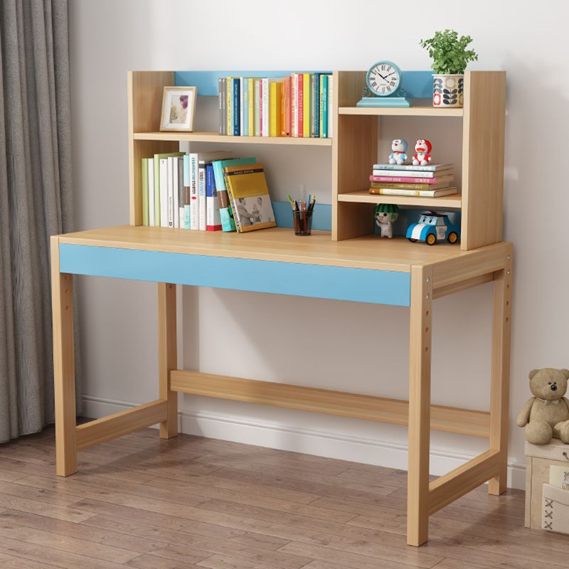 Modern Natural Children's Desk with Storage Shelves and 2 Drawers