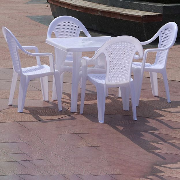 Modern Waterproof Geometric Courtyard Table Plastic Outdoor Table