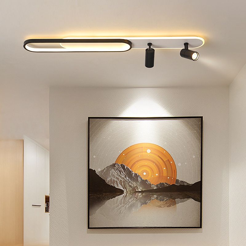 Acryl ovaal LED Semi Flush Mount in moderne beknopte stijl metalen plafondlicht voor gang