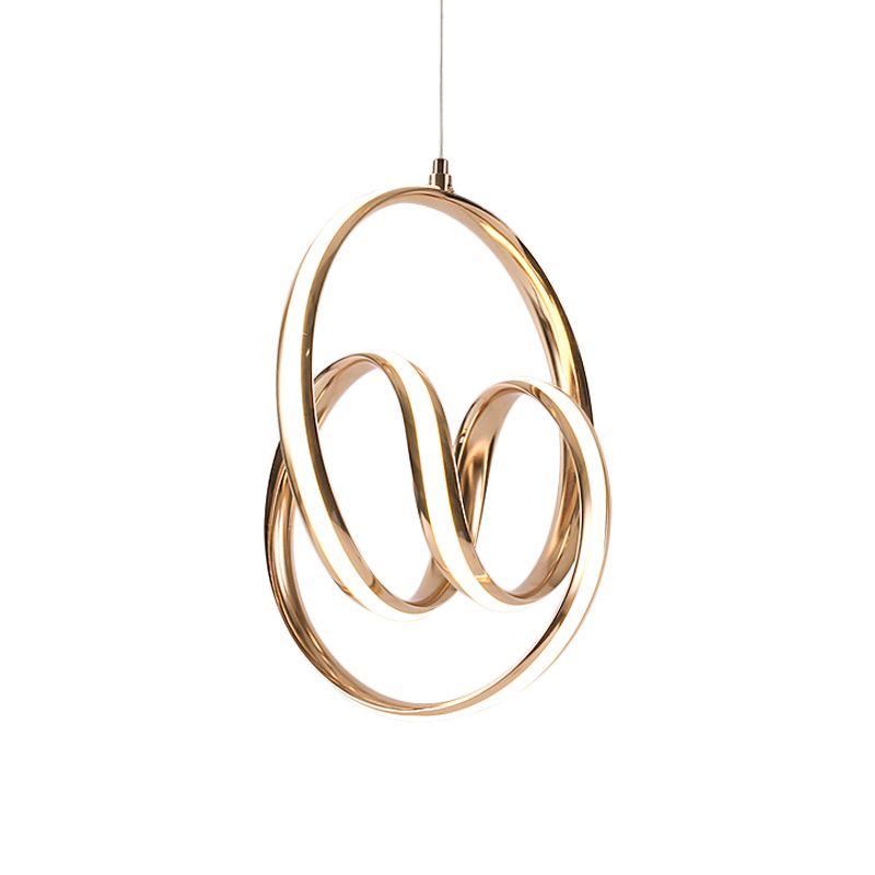 Twisted Restaurant Chandelier Pendant Acrylic LED Simplicity Ceiling Light in Gold