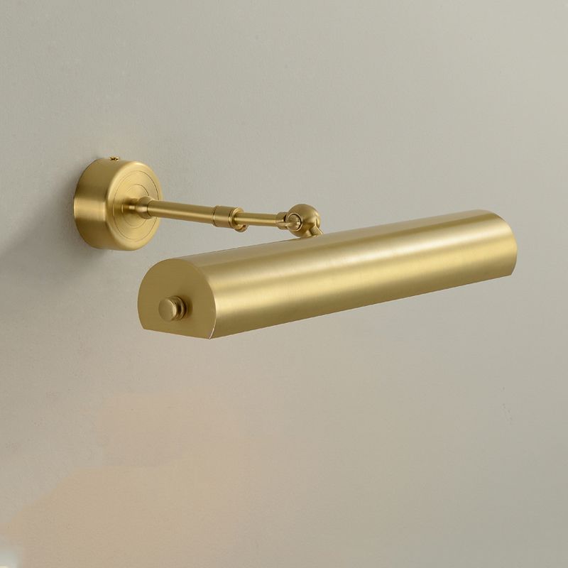 Modern Simple Copper Vanity Light Cylinder Shape Rotatable Vanity Lamp for Bedroom