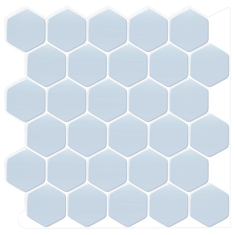 Peel and Stick Tiles Solid Color Hexagonal Scratch Resistant Peel and Stick Tiles